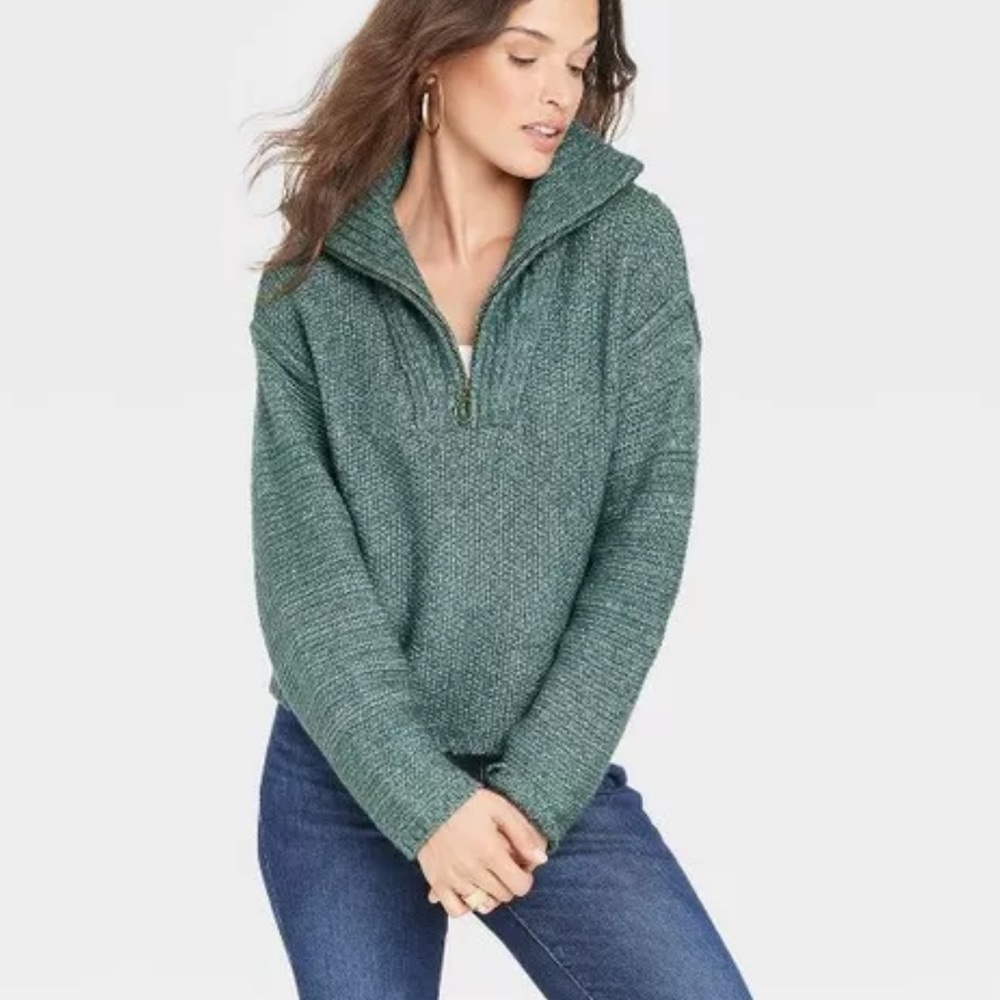 Universal Thread Olive Knit Pullover - image 1